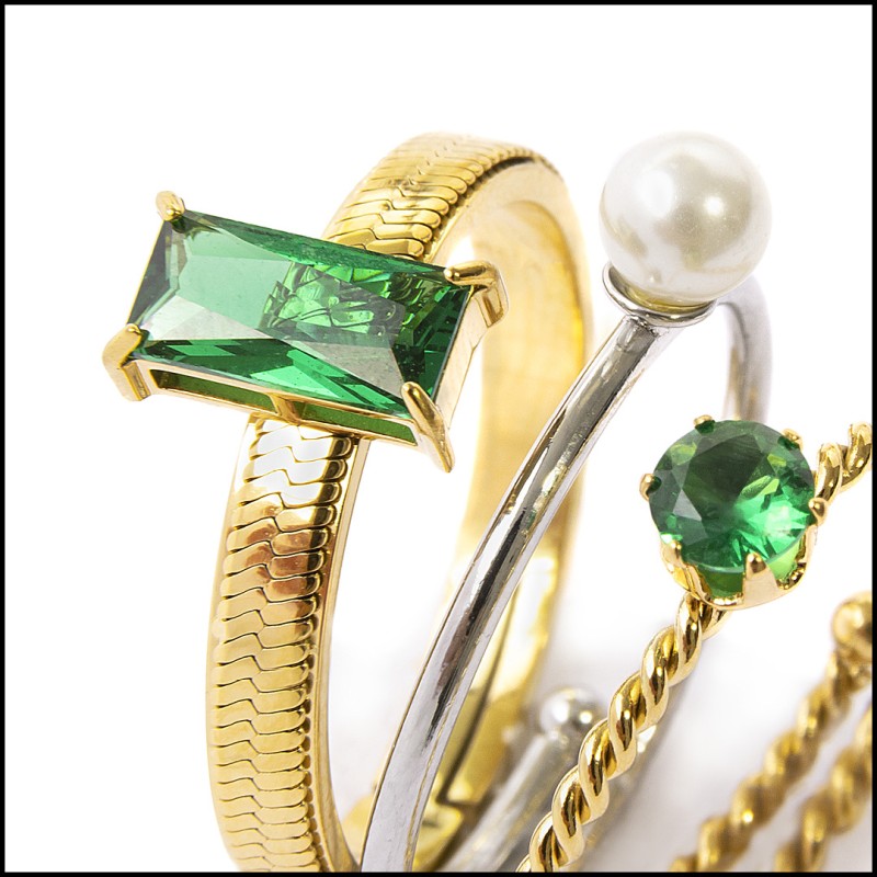 Anelli con zircone e perla