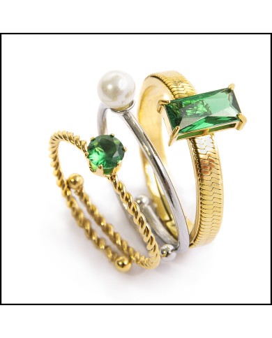 Anelli con zircone e perla