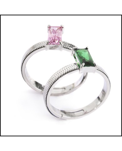 Anelli con zircone baguette