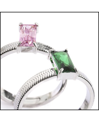 Anelli con zircone baguette