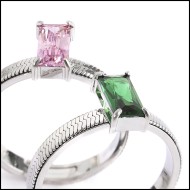 Anelli con zircone baguette