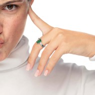 Anelli con zircone baguette