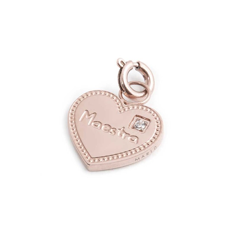 CHARM CUORE MAESTRA CON CZ BIANCO