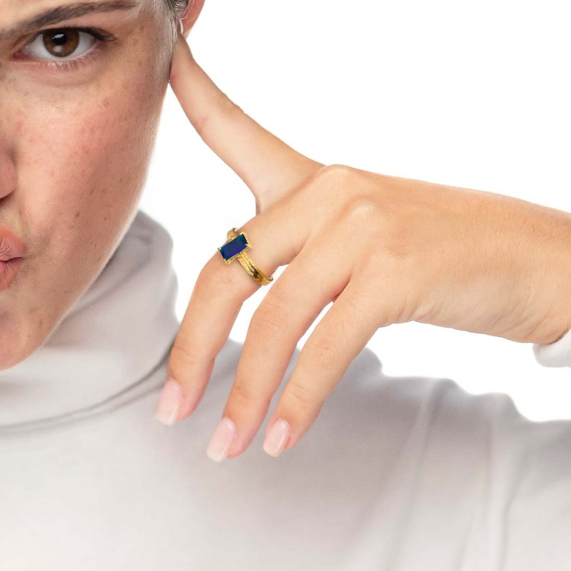 Anelli con zircone baguette