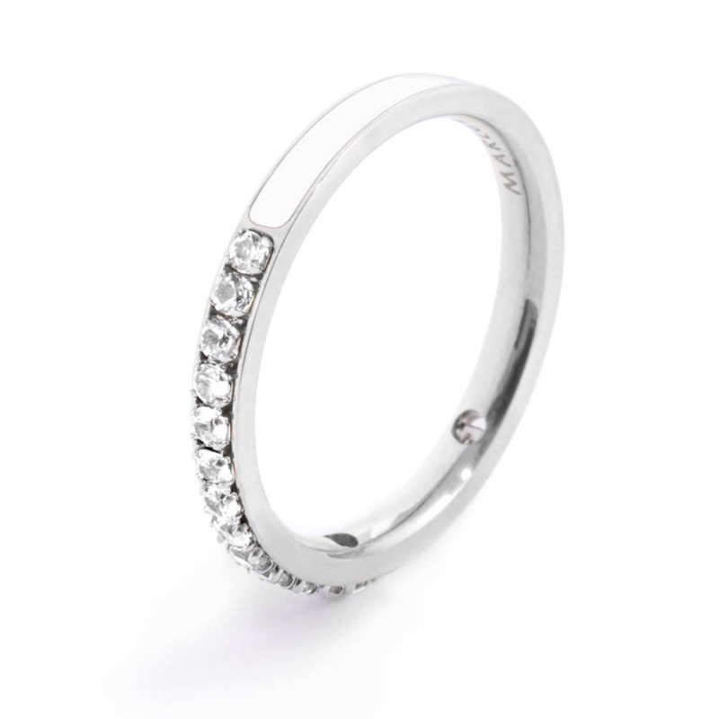 Anello con zirconi e smalto