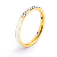 Anello con zirconi e smalto