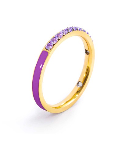 Anello con zirconi e smalto