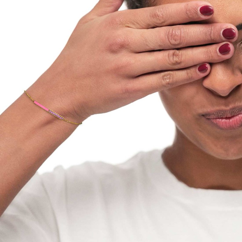 Bracciale con zirconi e smalto