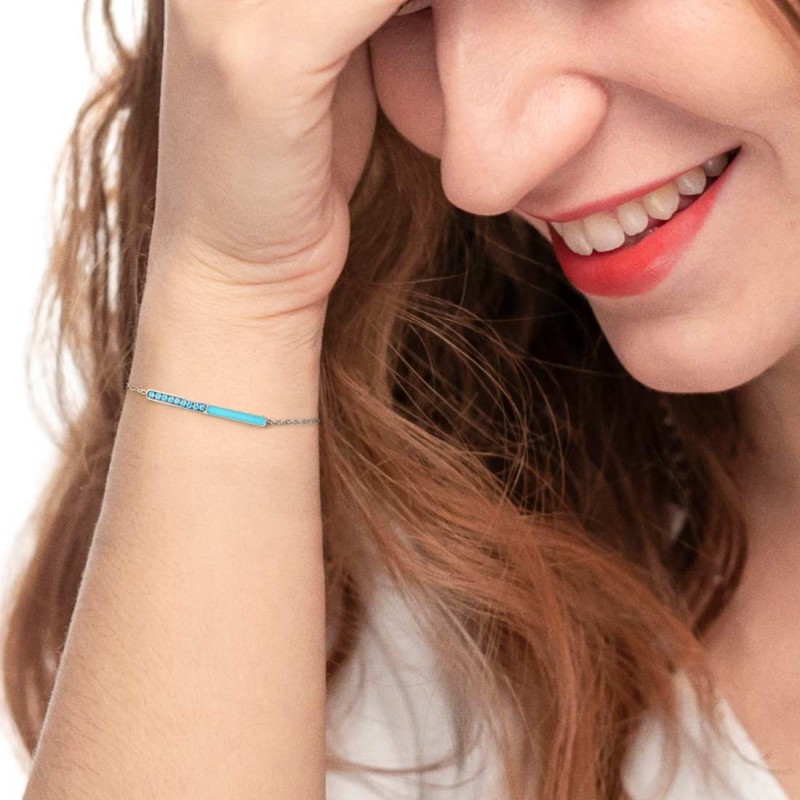 Bracciale con zirconi e smalto