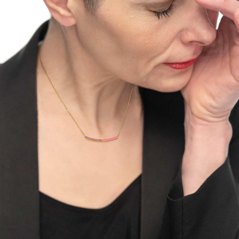 COLLANA CON CZ E SMALTO