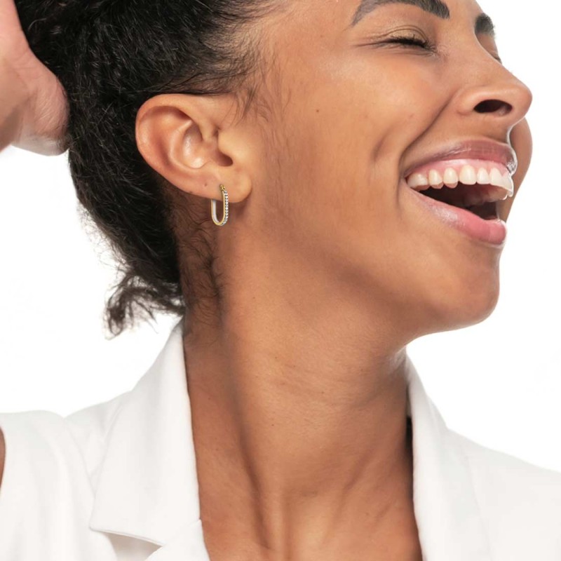 OR MONO OVALE CON CZ E SMALTO