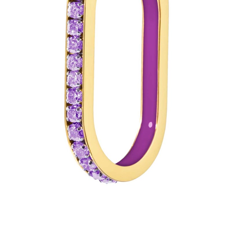 OR MONO OVALE CON CZ E SMALTO