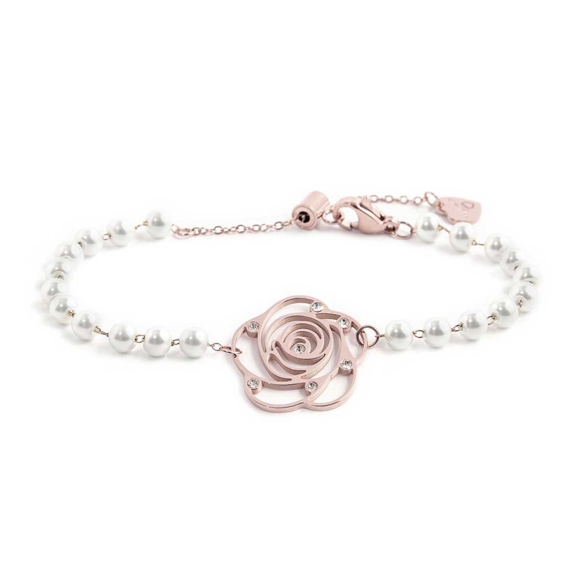 Bracciale con rosa con cristalli