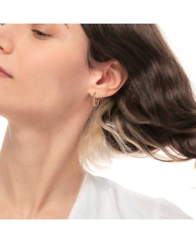 Orecchino ovale con zirconi e smalto