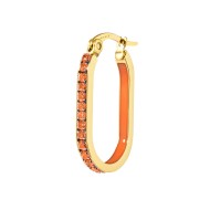 Orecchino ovale con zirconi e smalto