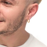 Orecchino ovale con zirconi e smalto