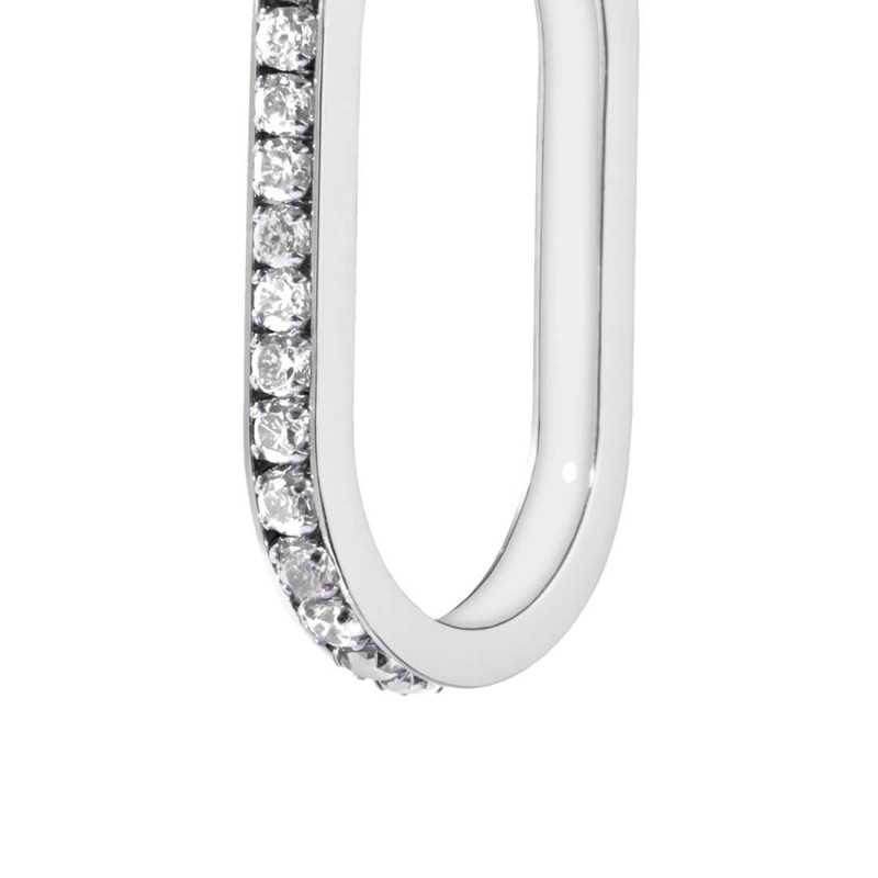 Orecchino ovale con zirconi e smalto