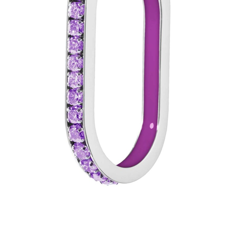 OR MONO OVALE CON CZ E SMALTO