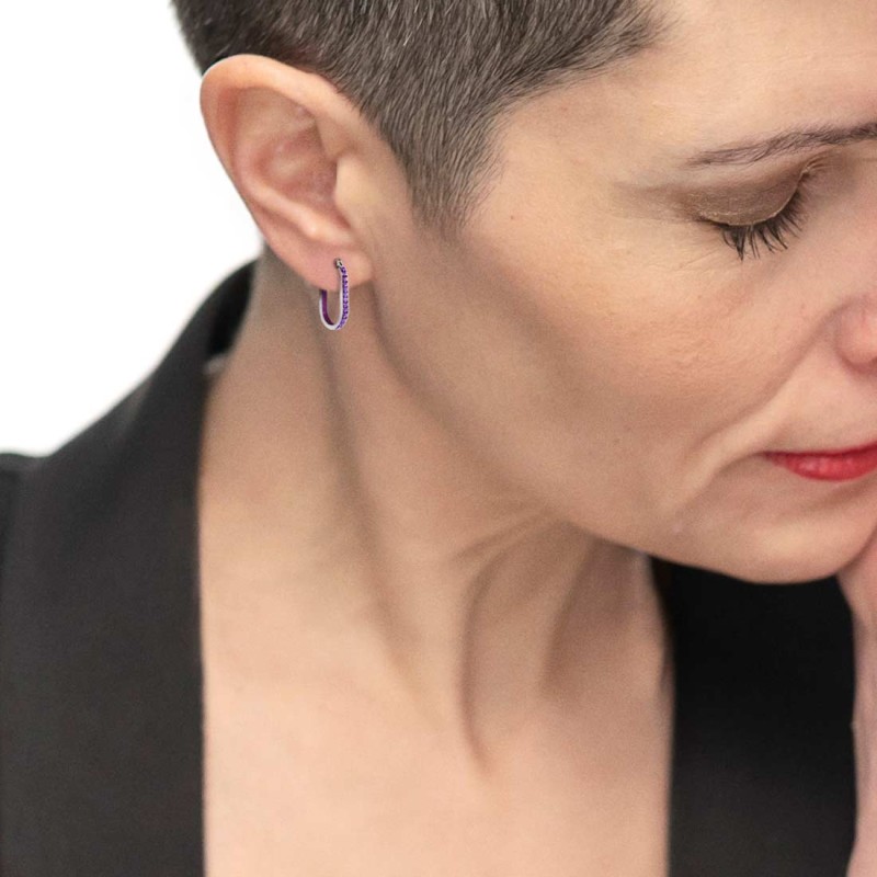 OR MONO OVALE CON CZ E SMALTO