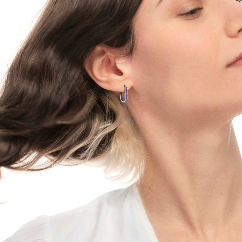 OR MONO OVALE CON CZ E SMALTO