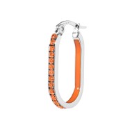 Orecchino ovale con zirconi e smalto