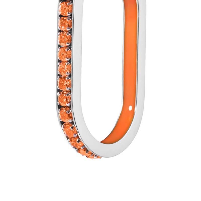 Orecchino ovale con zirconi e smalto