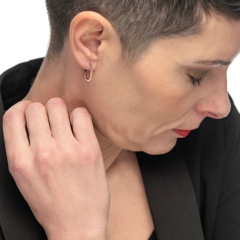 OR MONO OVALE CON CZ E SMALTO