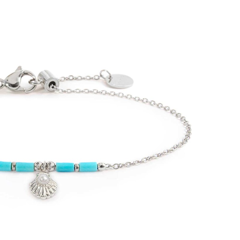 BR CONCHIGLIA PEND E PERLINE A TUBO TURCHESI ED EMATITE