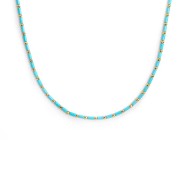 Collana con perline a tubo turchesi ed ematite