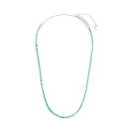 Collana con perline a tubo turchesi ed ematite