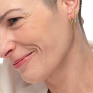 Orecchino multindosso conchiglia con perla e perline turchesi