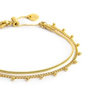 Bracciale doppia catena snake e grumetta con sfere