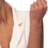 Bracciale doppia catena snake e grumetta con sfere