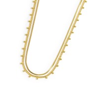 Collana doppia catena snake e grumetta con sfere