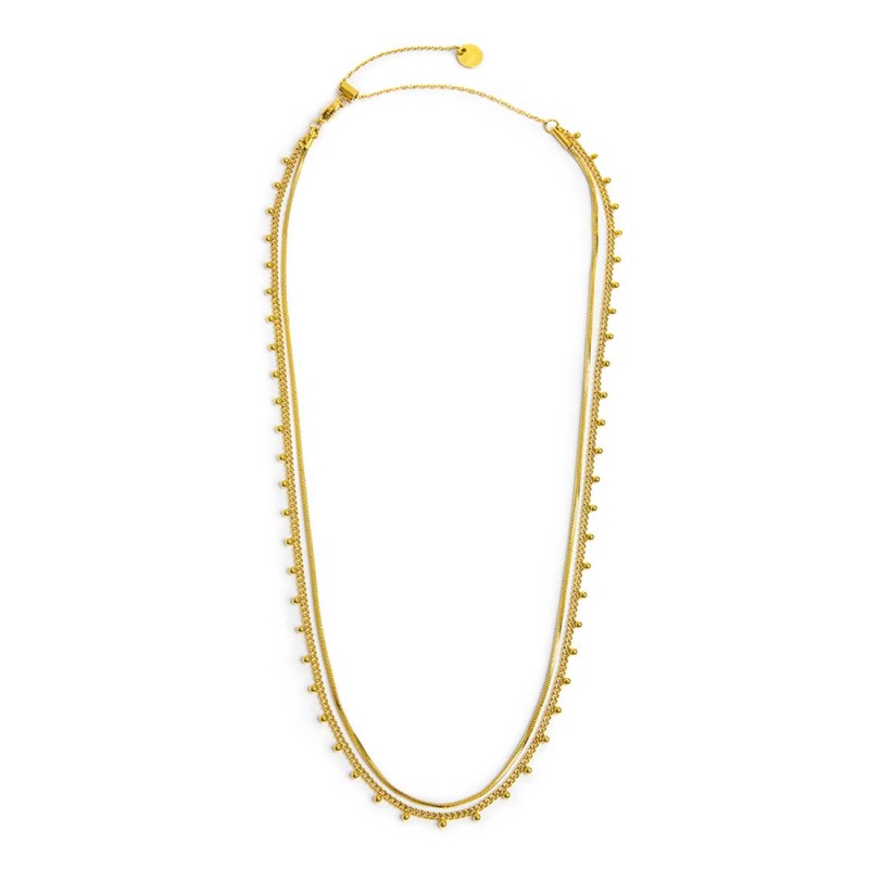 COLLANA CATENA SNAKE QUAD E GRUM CON SFERE