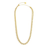 Collana doppia catena snake e grumetta con sfere