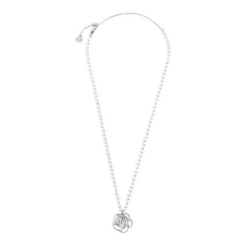 COLLANA 50CM CAT PERLE CON PEND ROSA CON CRIST