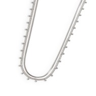 Collana doppia catena snake e grumetta con sfere