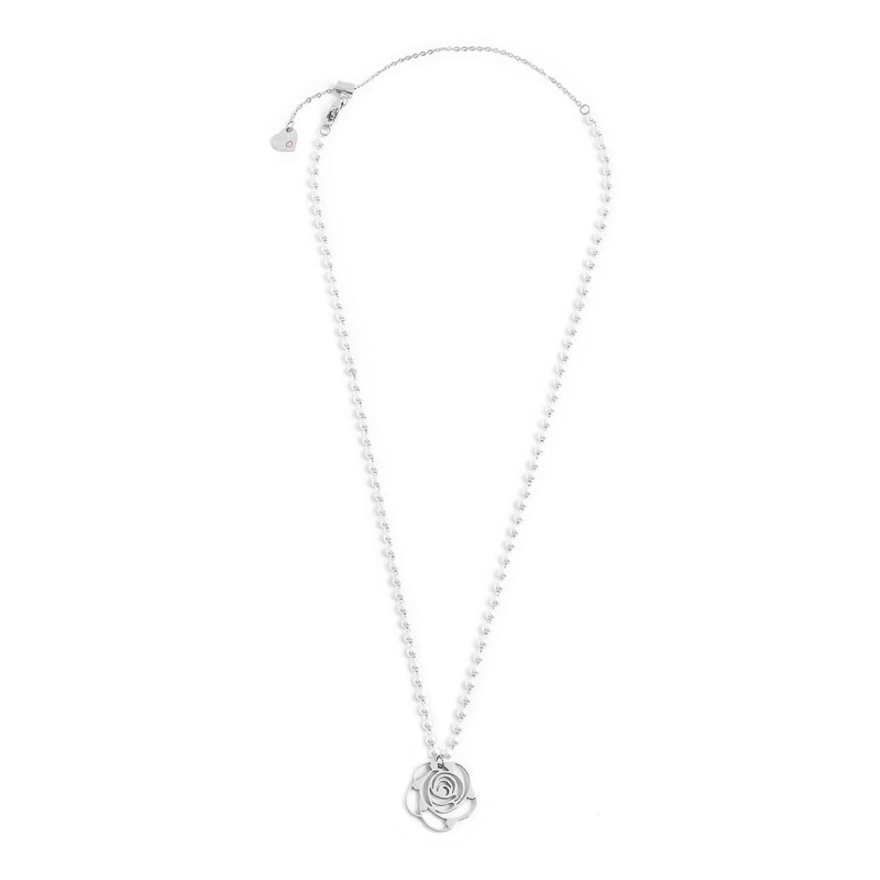 COLLANA 50CM CAT PERLE CON PEND ROSA CON CRIST