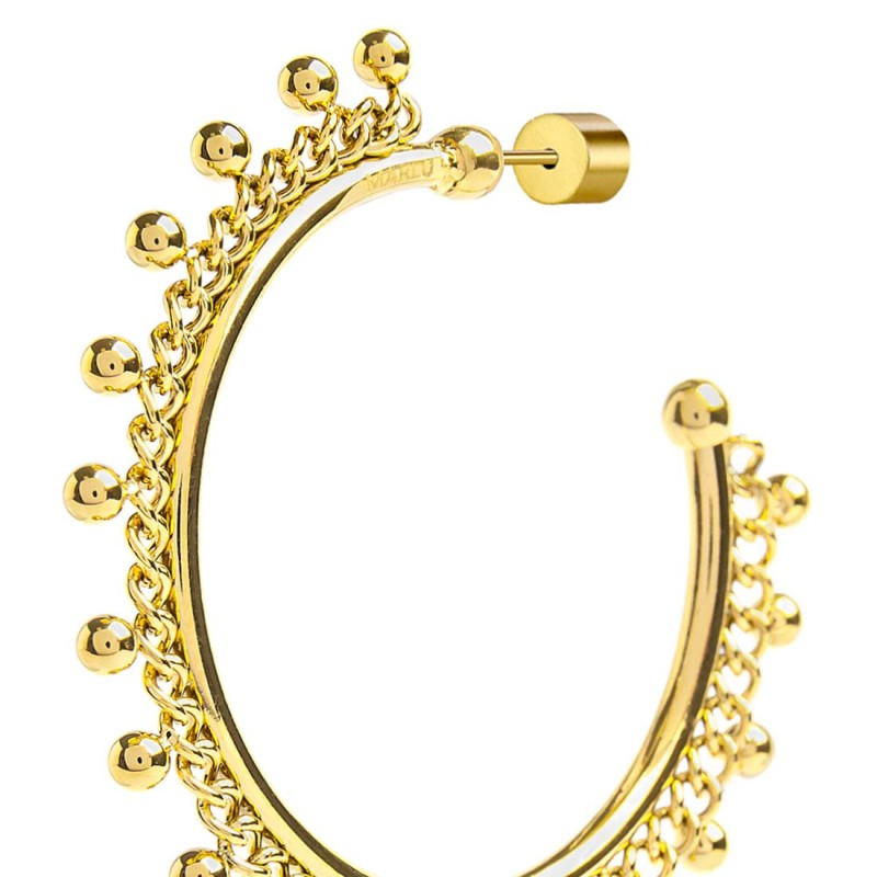 OR MONO CERCHIO CON CATENA GRUMETTA E SFERE