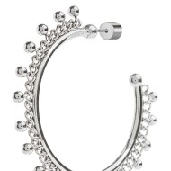 Orecchino a cerchio con catena grumetta e sfere