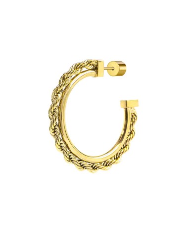 Orecchino a cerchio con catena a corda