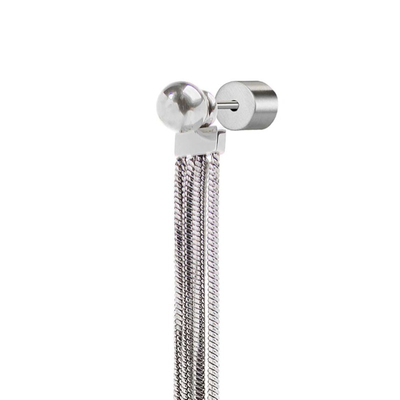 Orecchino pendente con catene snake quadrate