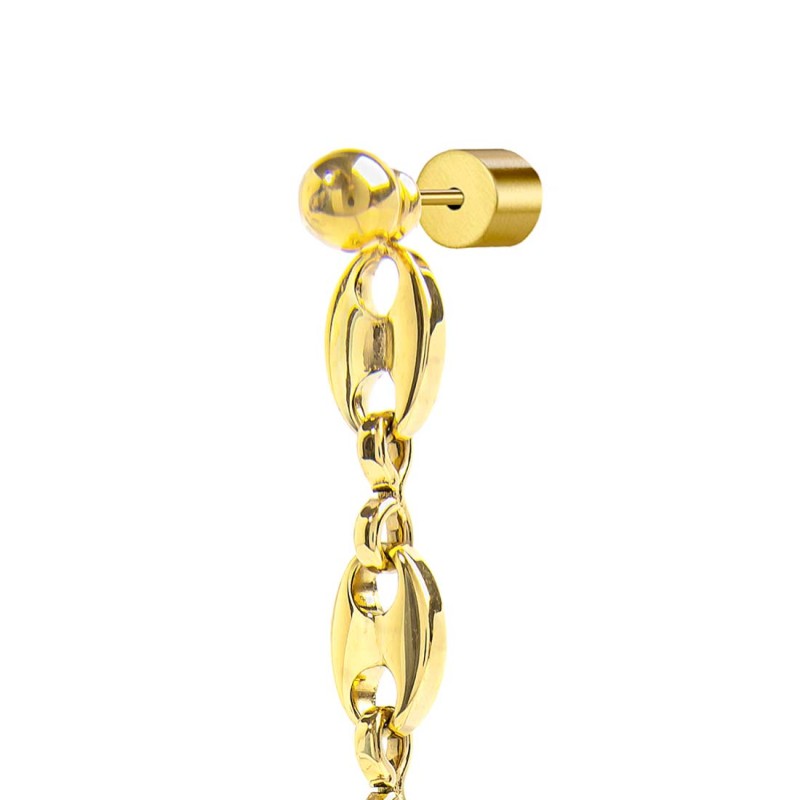 Orecchino pendente con catena marine