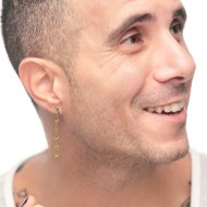 Orecchino pendente con catena marine