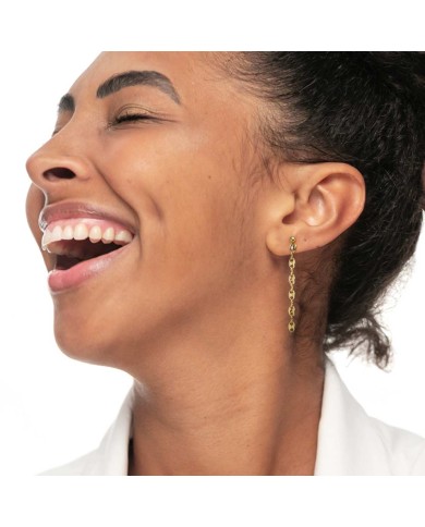 Orecchino pendente con catena marine