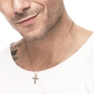 CO CON CROCE PENDENTE CON 1,40CM CZ BIANCO
