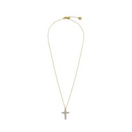 Collana croce pendente 2,6cm con zirconi