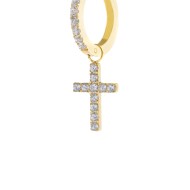 OR ACC MONO CERCHIO CON CZ BIANCHI E CROCE PENDENTE