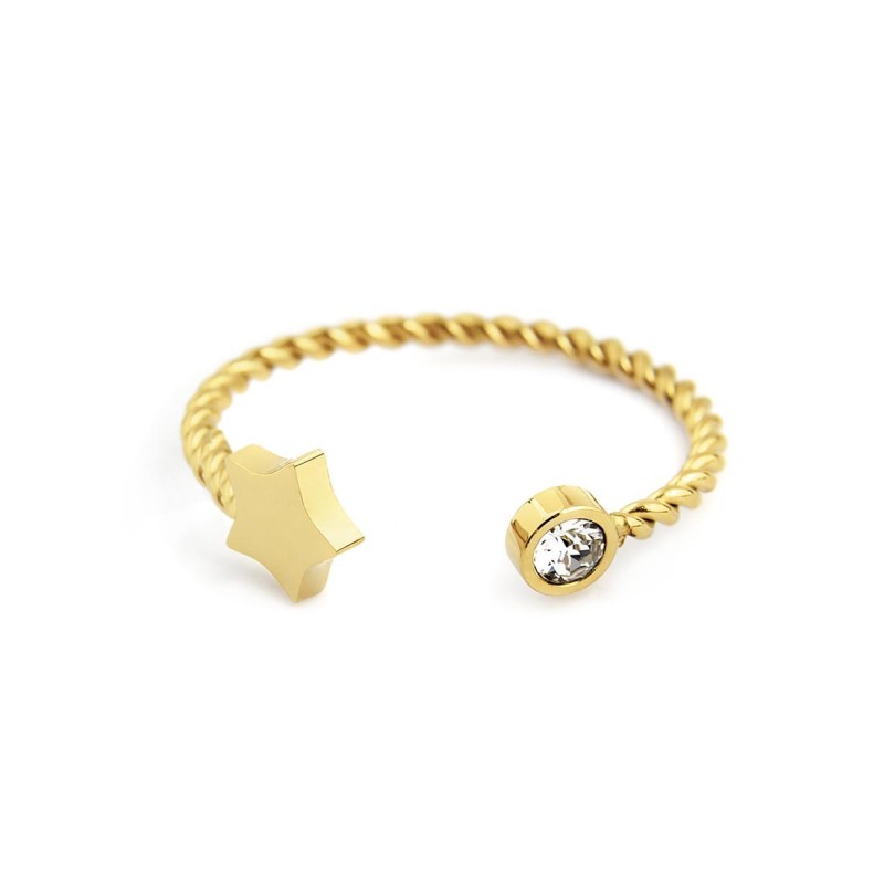 ANELLO DA FALANGINA TG 6 CON STELLA E CRISTALLO BIANCO